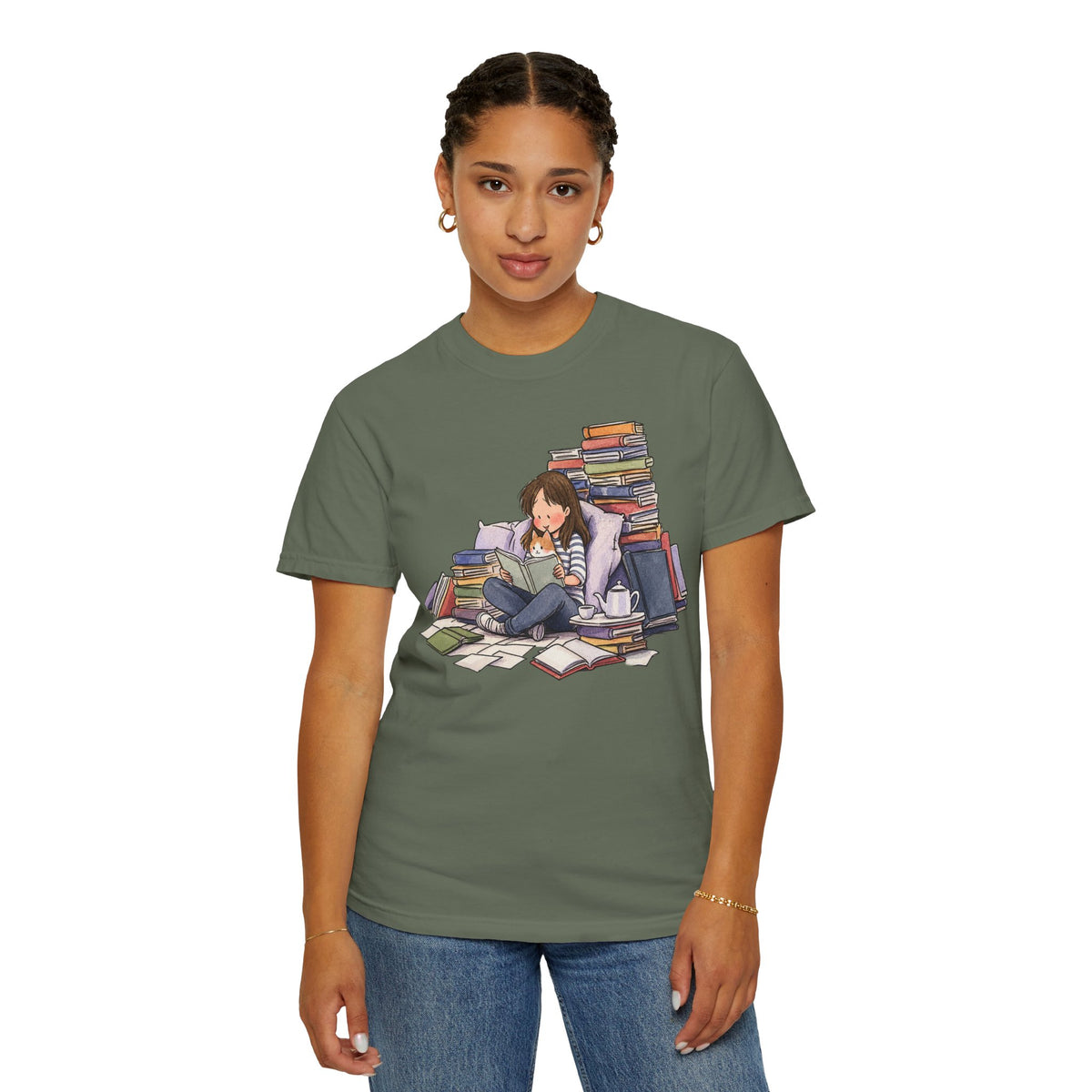 Cozy Book Pile T-Shirt