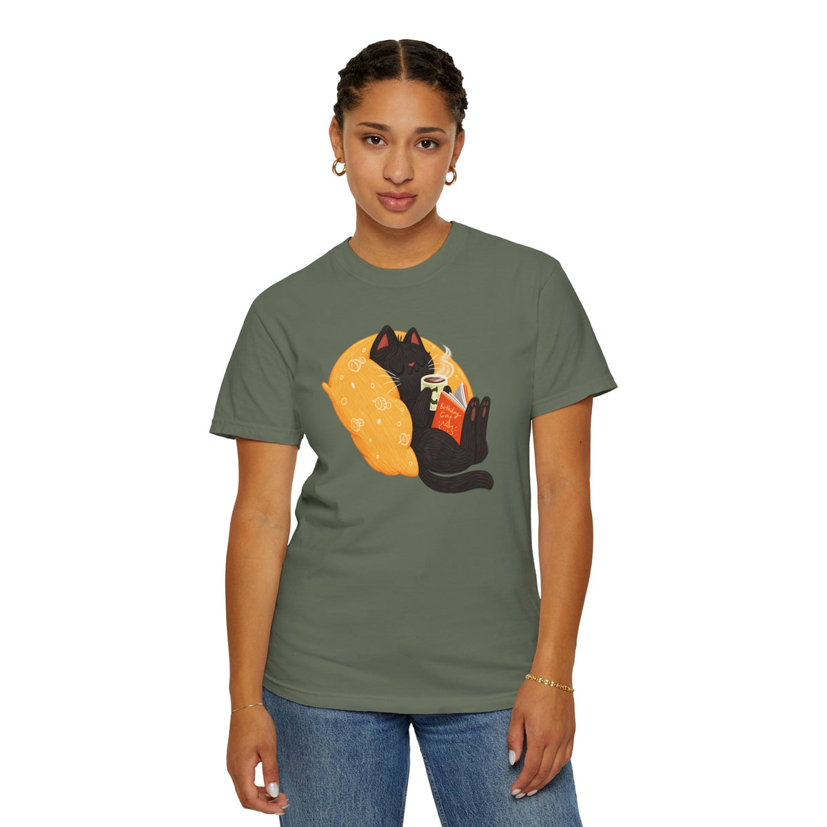 Cozy Cat Reader T-Shirt