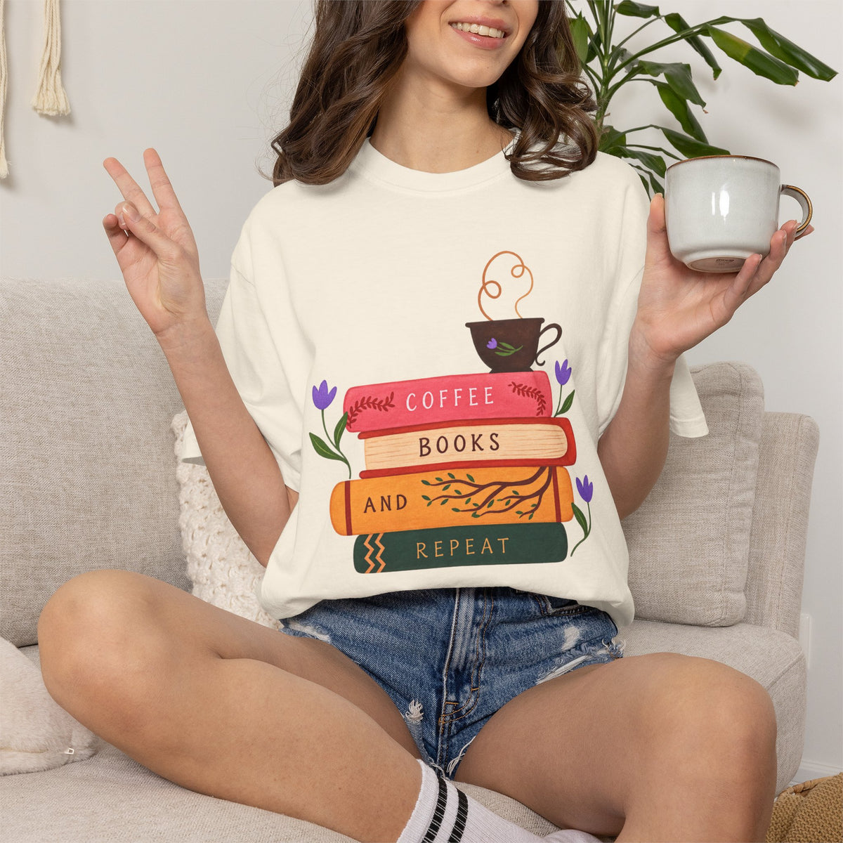 Coffee Books & Repeat T‑Shirt