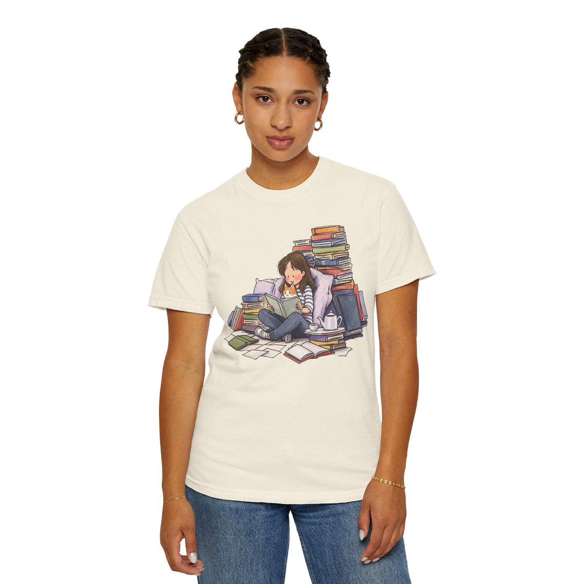 Cozy Book Pile T-Shirt