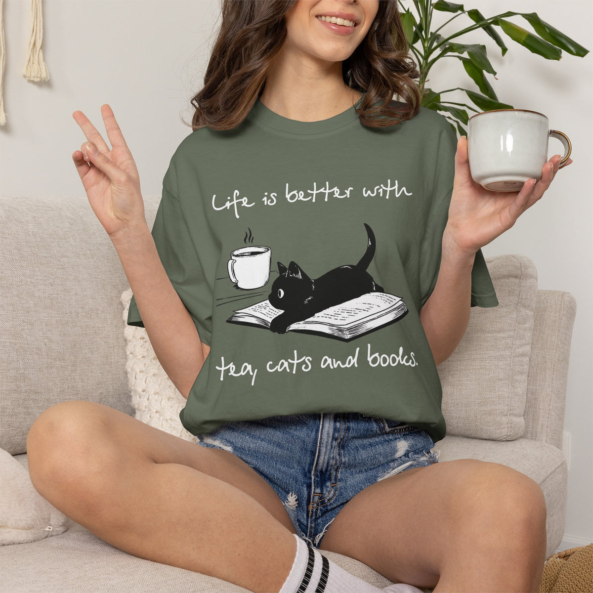 Tea Cats & Books T-Shirt