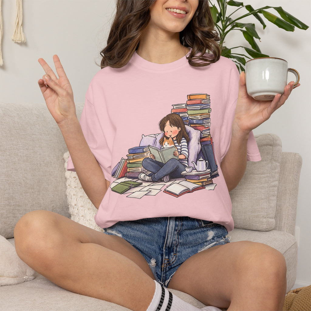 Cozy Book Pile T-Shirt