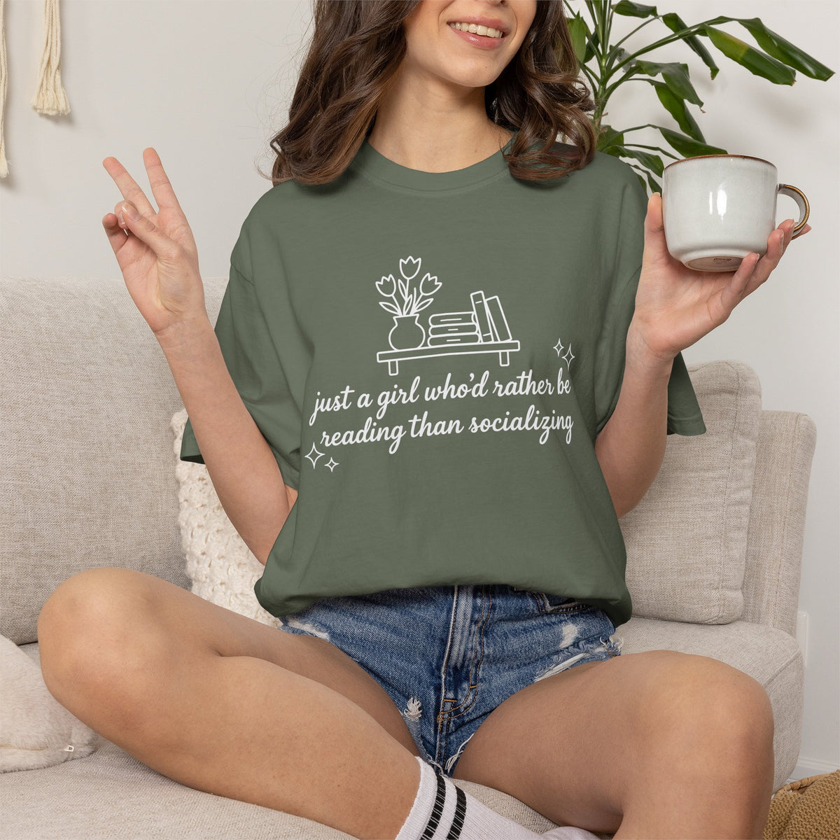 Reading Over Socializing T-Shirt