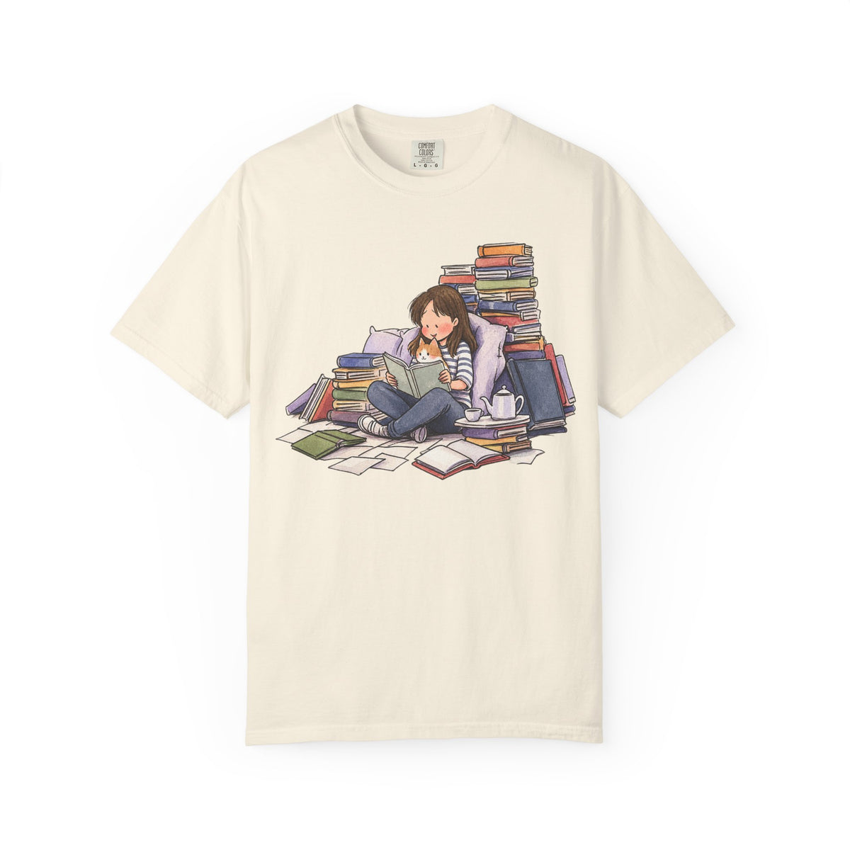 Cozy Book Pile T-Shirt