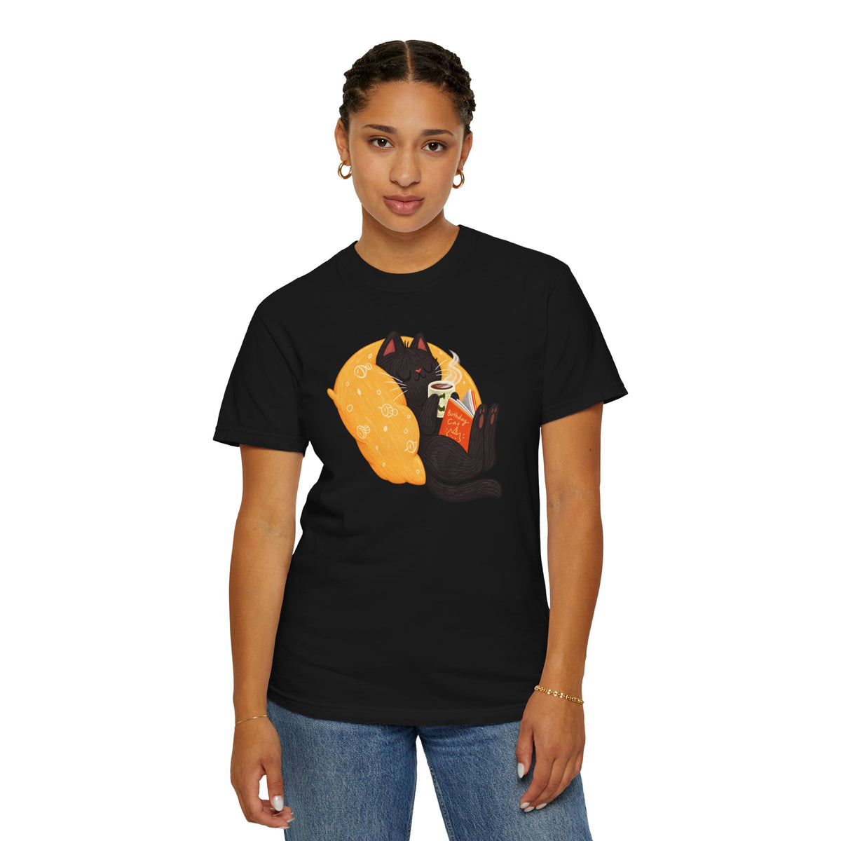Cozy Cat Reader T-Shirt