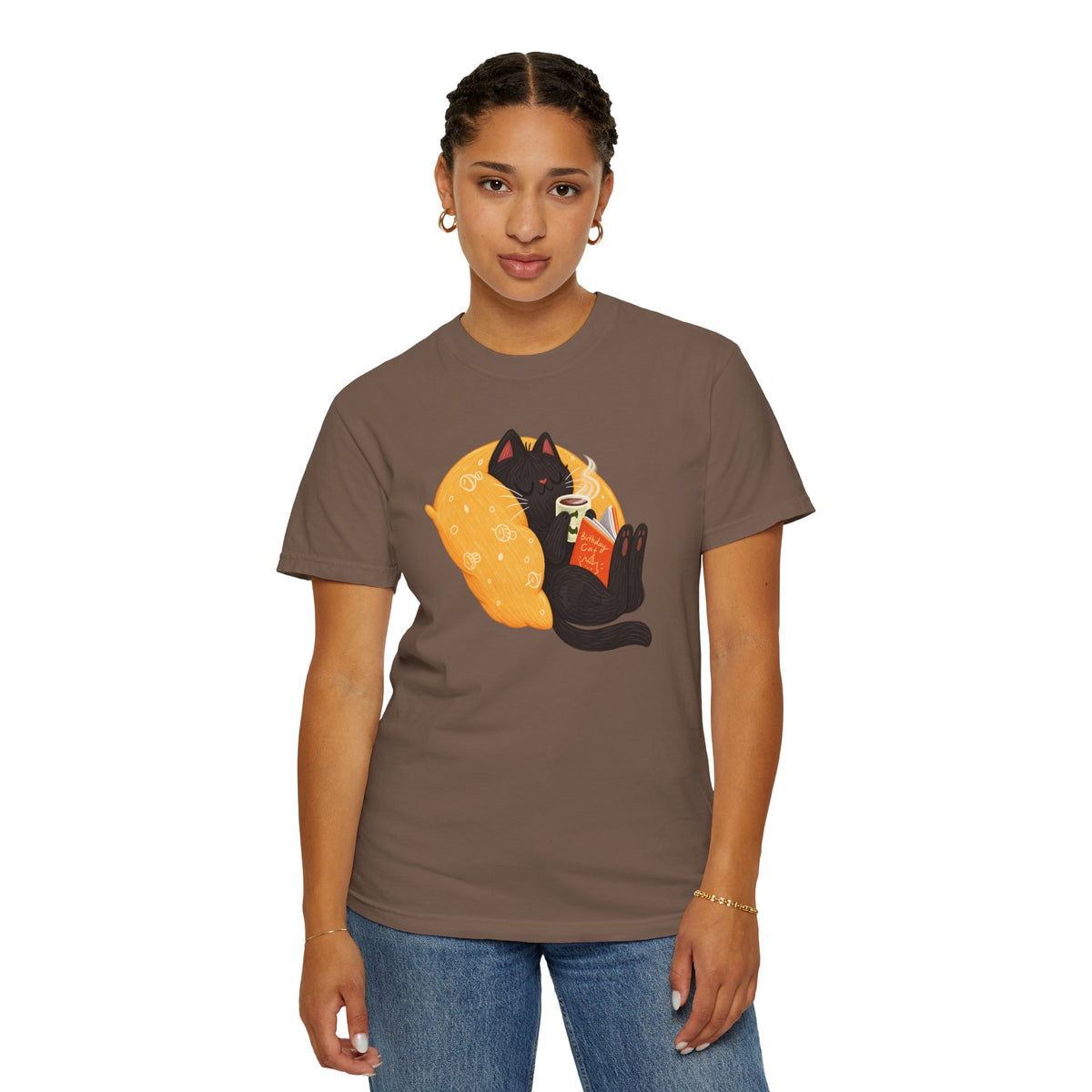 Cozy Cat Reader T-Shirt