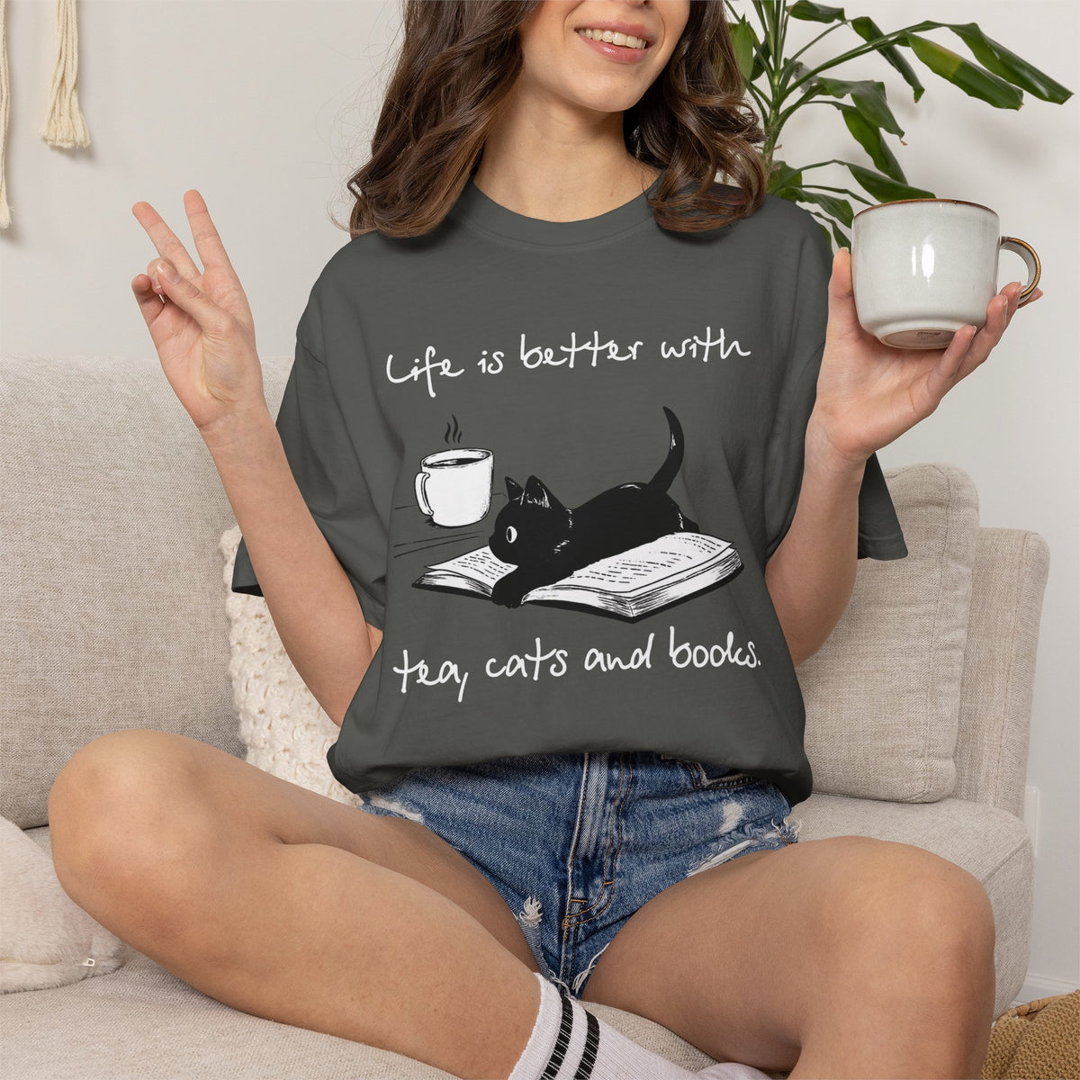 Tea Cats & Books T-Shirt
