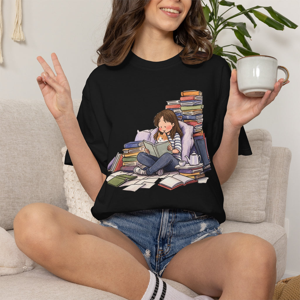 Cozy Book Pile T-Shirt