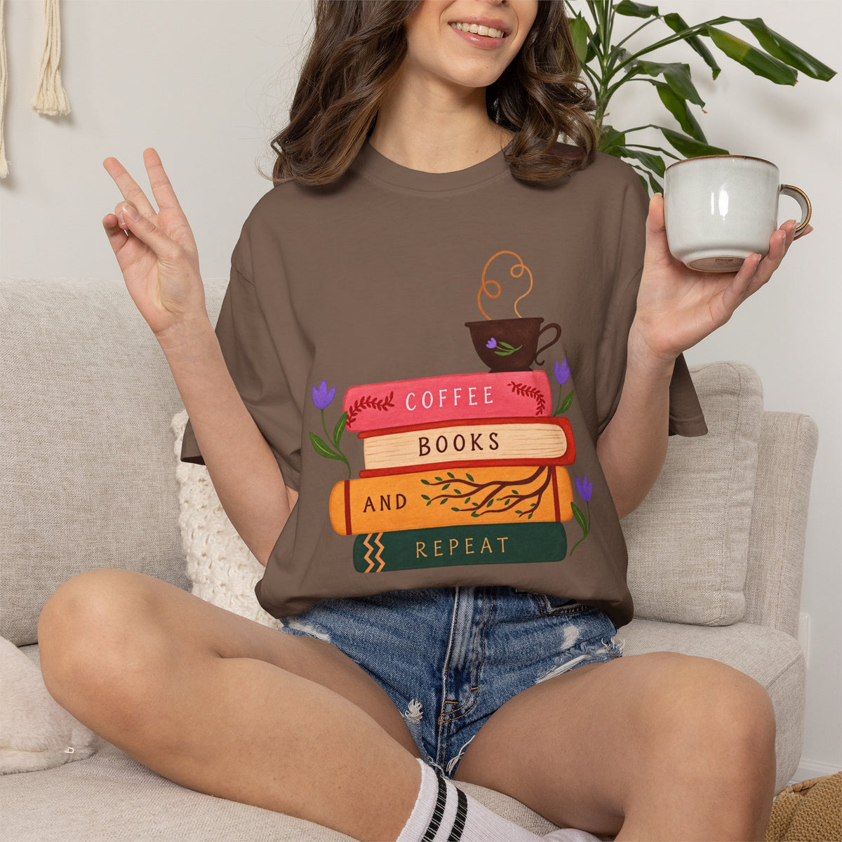 Coffee Books & Repeat T‑Shirt