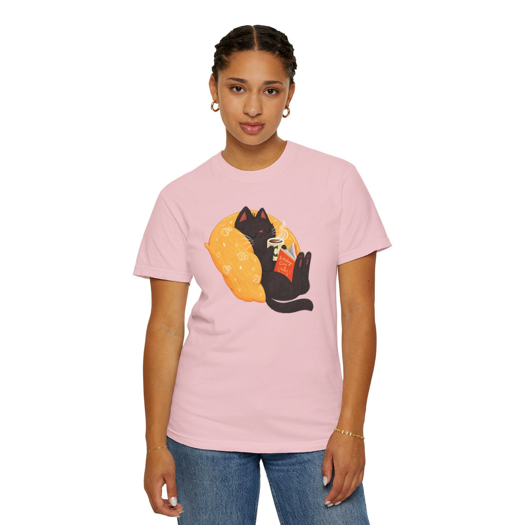 Cozy Cat Reader T-Shirt