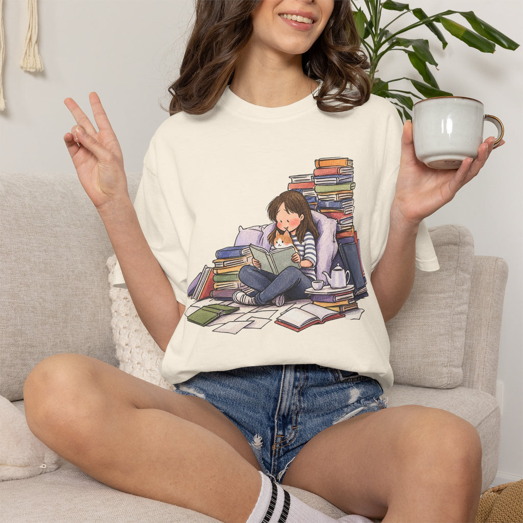Cozy Book Pile T-Shirt