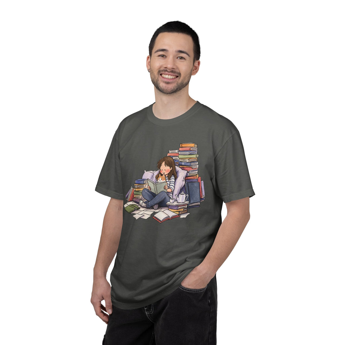 Cozy Book Pile T-Shirt