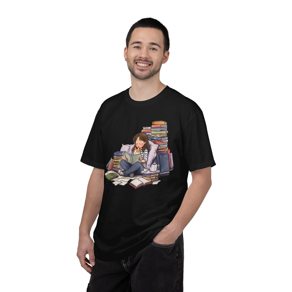 Cozy Book Pile T-Shirt